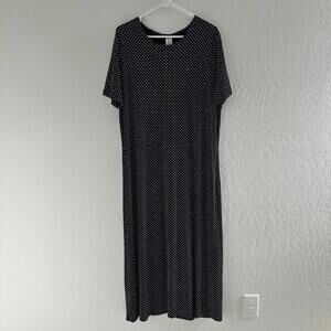 ES SE Long Polka Dress XL Black Women's USA‎